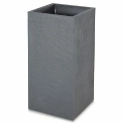 Castorama Bac Carré Plastique Blooma Volcania Gris Foncé 38,7 X 38,7 X H. 80 Cm