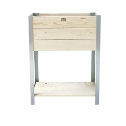 Castorama Carré Potager Bois Et Zinc Galva 36 X 36 X H.72 Cm