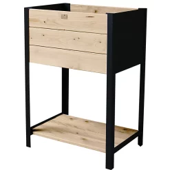 Castorama Carré Potager Bois Et Zinc Noir 36 X 36 X H.72 Cm