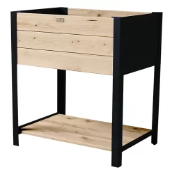 Castorama Carré Potager Bois Et Zinc Noir 78 X 36 X H.72 Cm