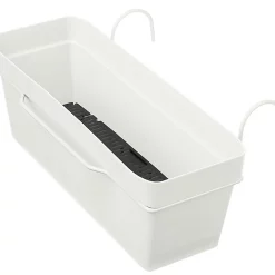Castorama Jardinière à Réserve D'eau Plastique Deroma Like Blanc 49 X 28 X H.17 Cm