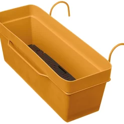 Castorama Jardinière à Réserve D'eau Plastique Deroma Like Curry 49 X 28 X H.17 Cm