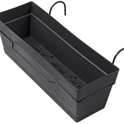 Castorama Jardinière à Réserve D'eau + Support Deroma Save R Anthracite 49 X 29 X H.17.3cm