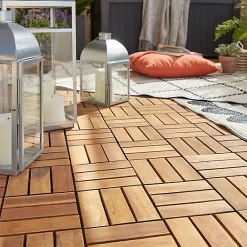 Castorama Lot De 4 Dalles Clipsables Acacia Lempa 30 X 30 Cm